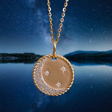 Load image into Gallery viewer, Stars and Moon Disc Necklace