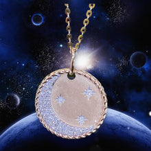 Load image into Gallery viewer, Stars and Moon Disc Necklace
