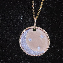 Load image into Gallery viewer, Stars and Moon Disc Necklace