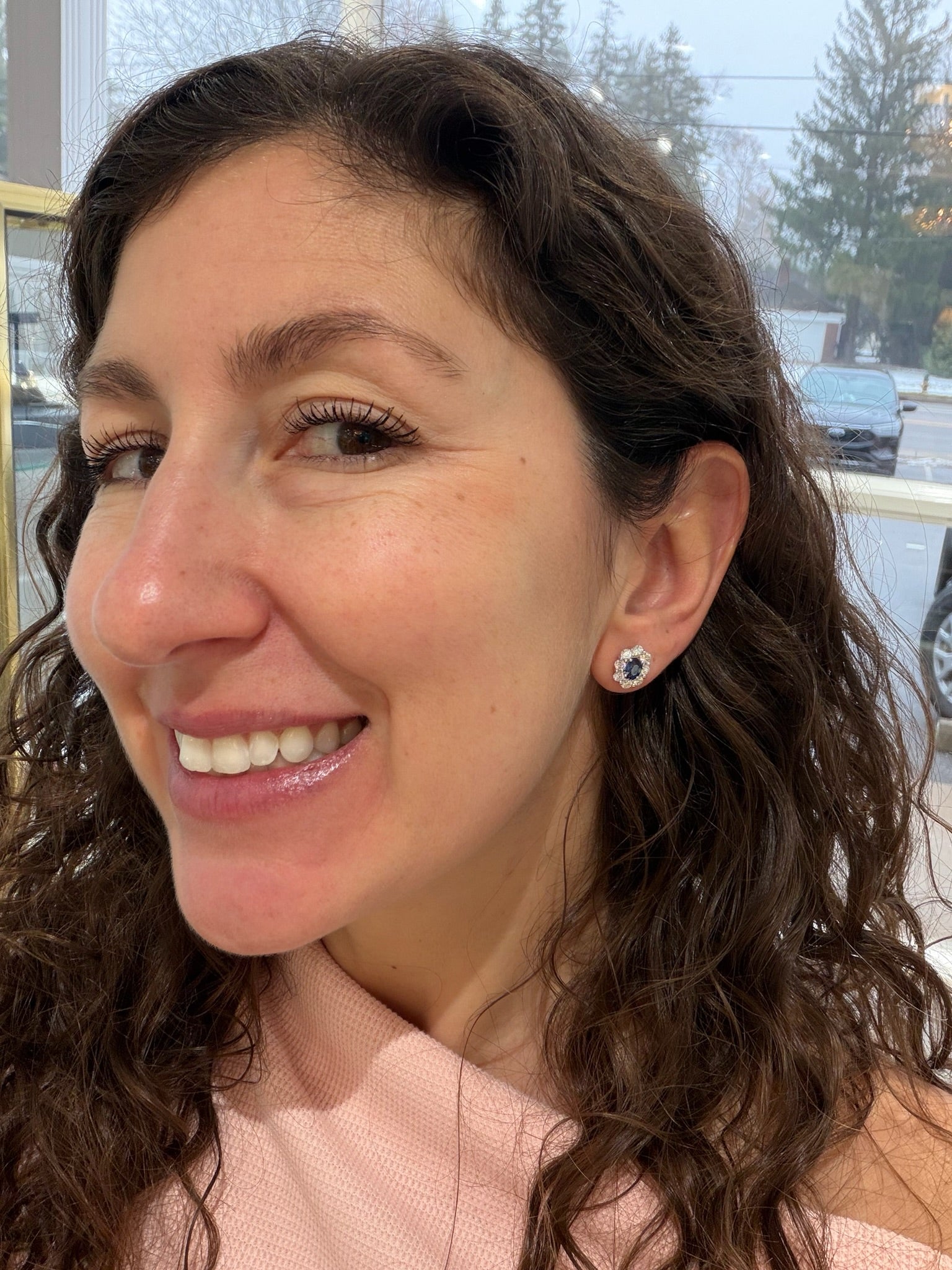 Midnight Bloom Sapphire and Diamond Earrings