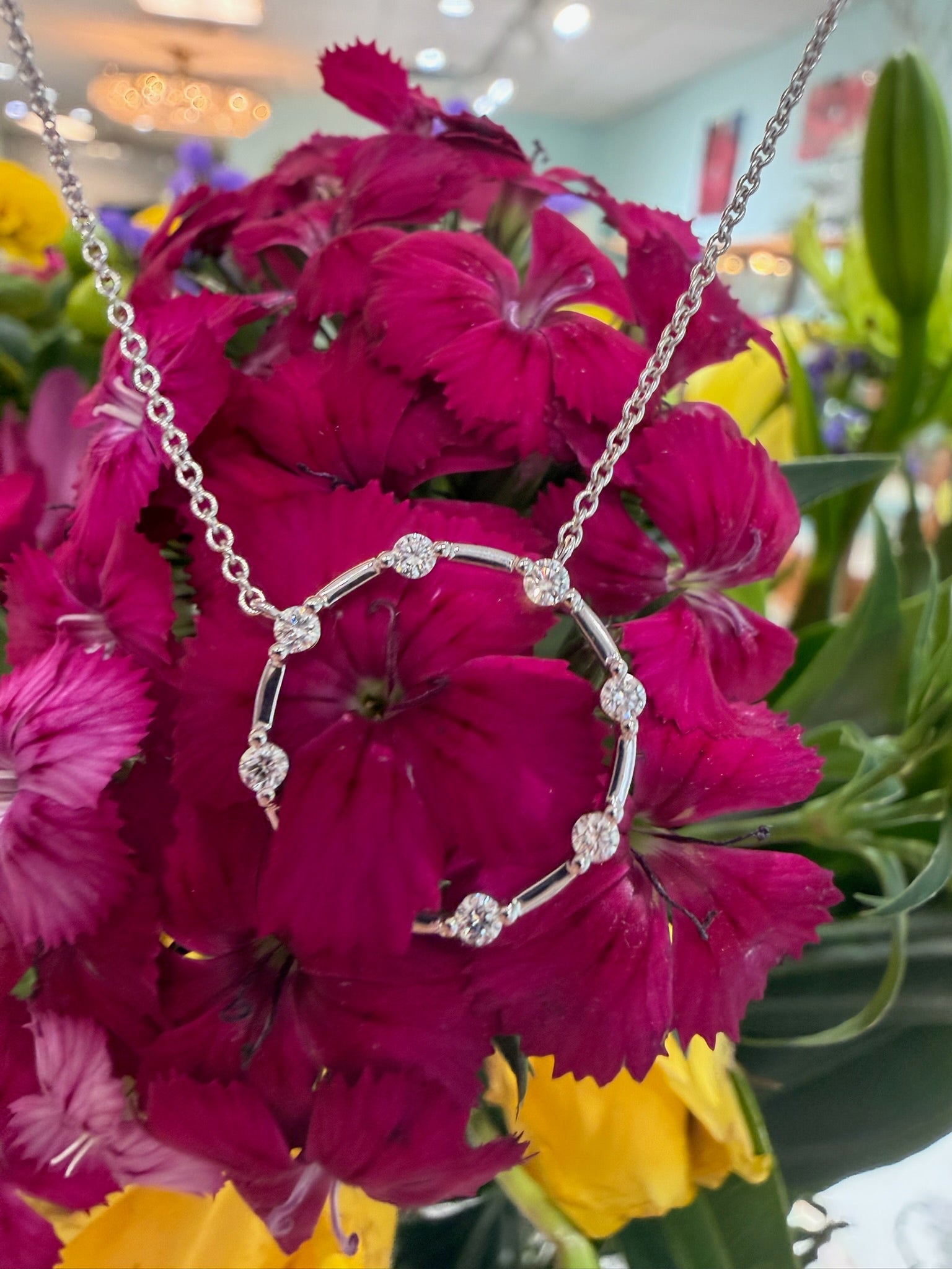 Radiant Orbit Diamond Circle Necklace