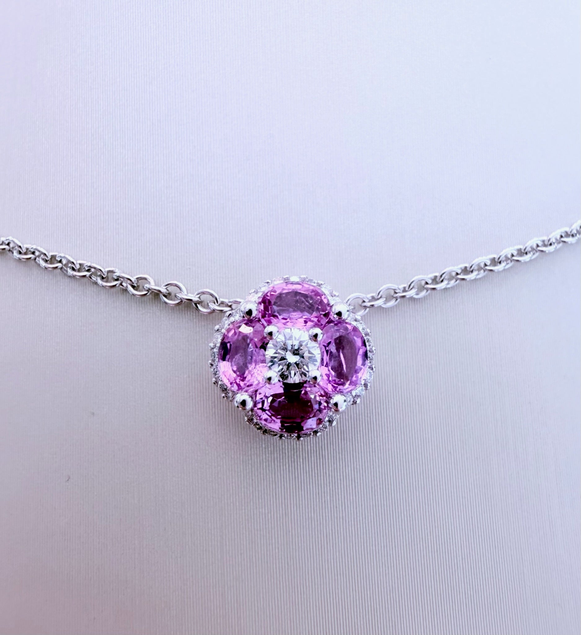 Petite Bloom Pink Sapphire Necklace