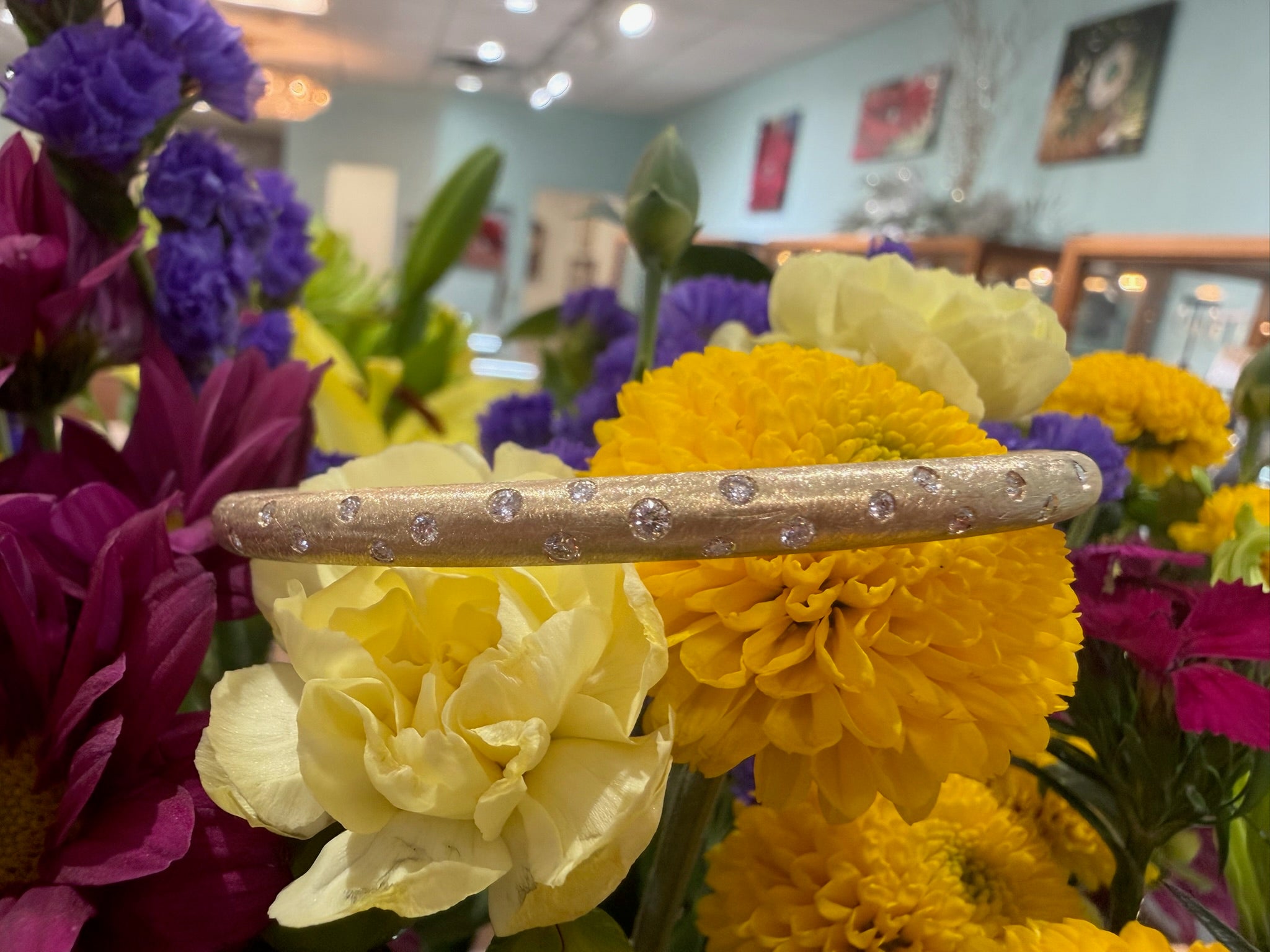 The Satin Spark Diamond Bangle Bracelet