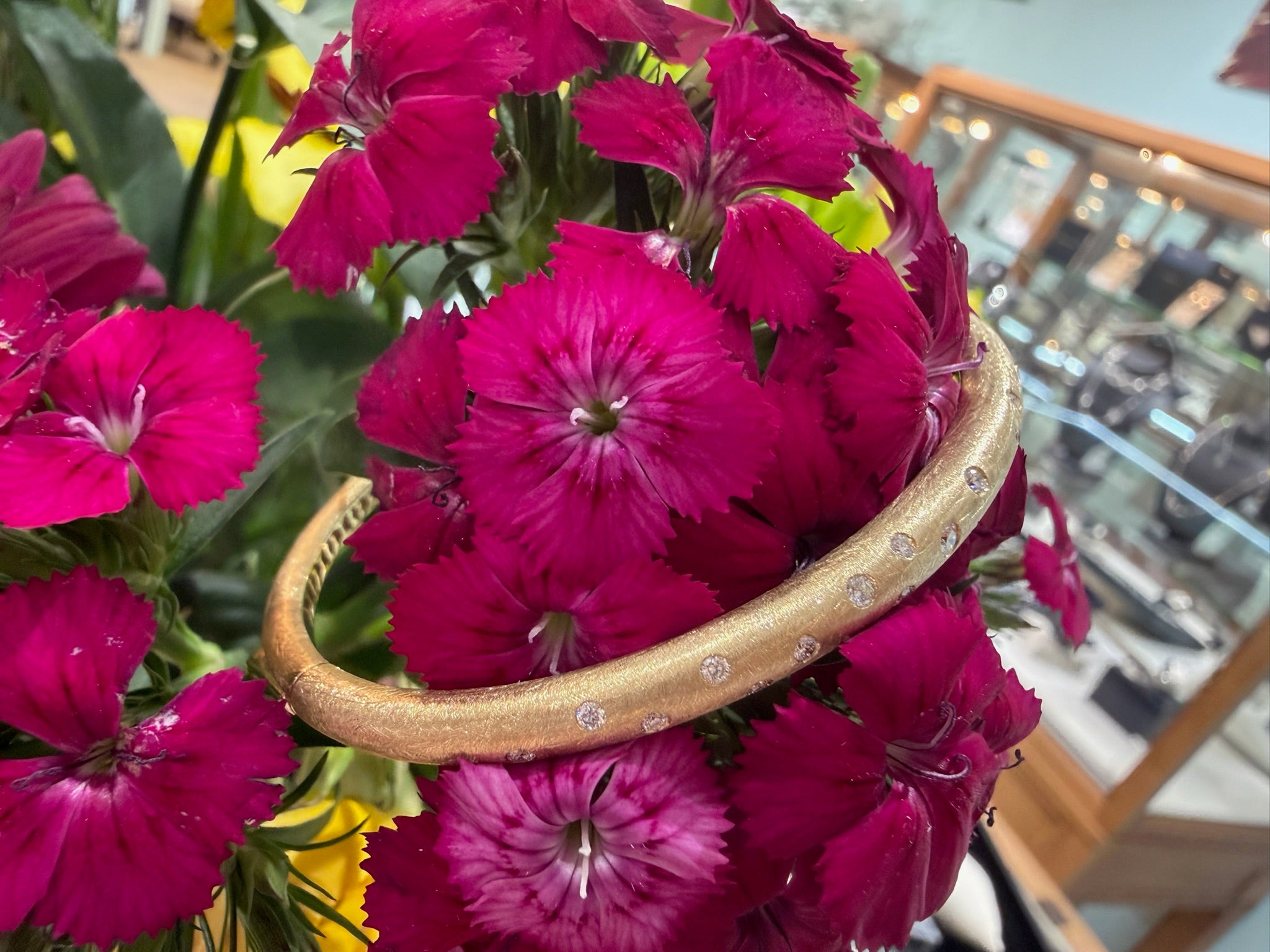 The Satin Spark Diamond Bangle Bracelet