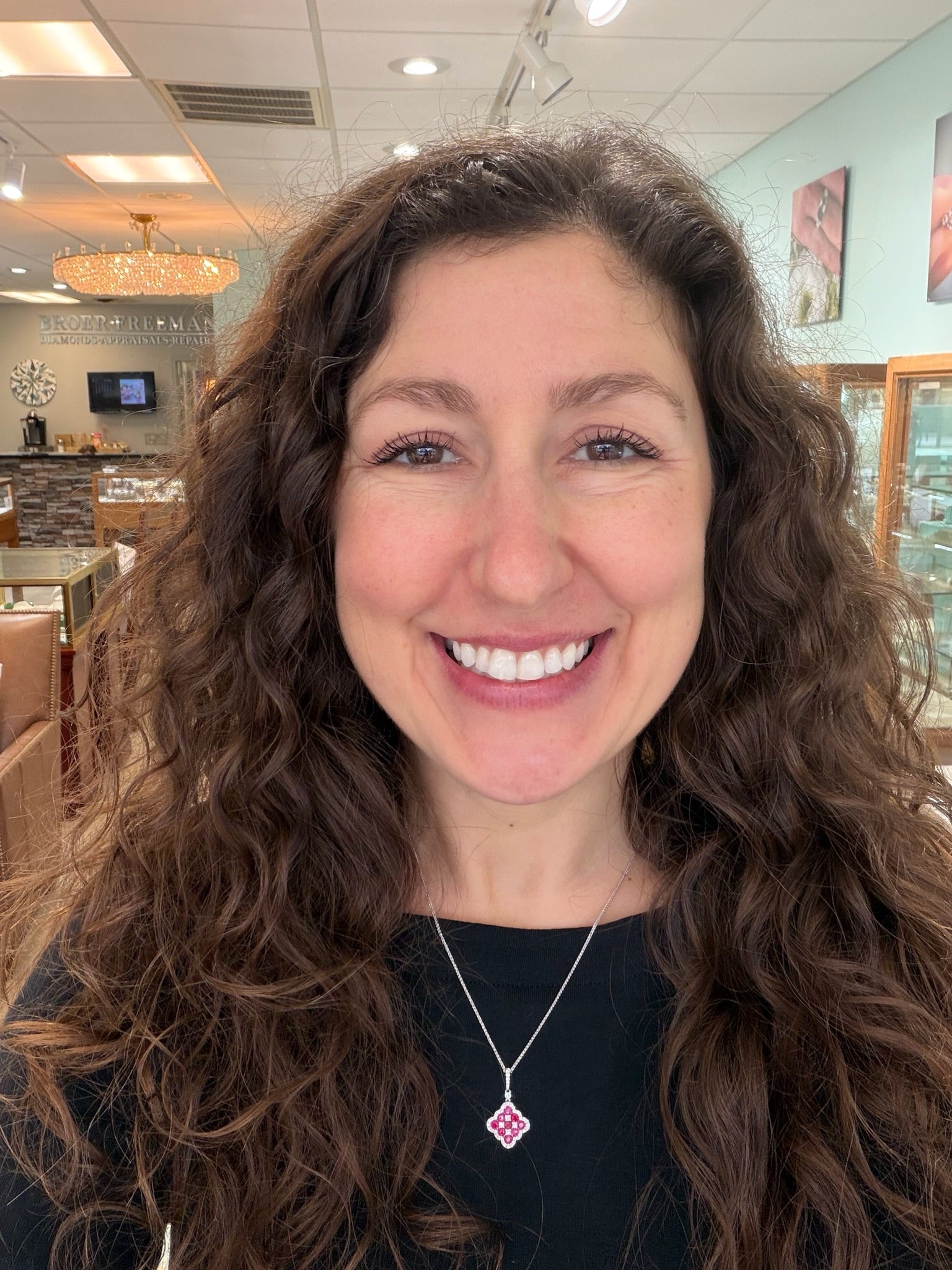 Crimson Clover Ruby & Diamond Pendant