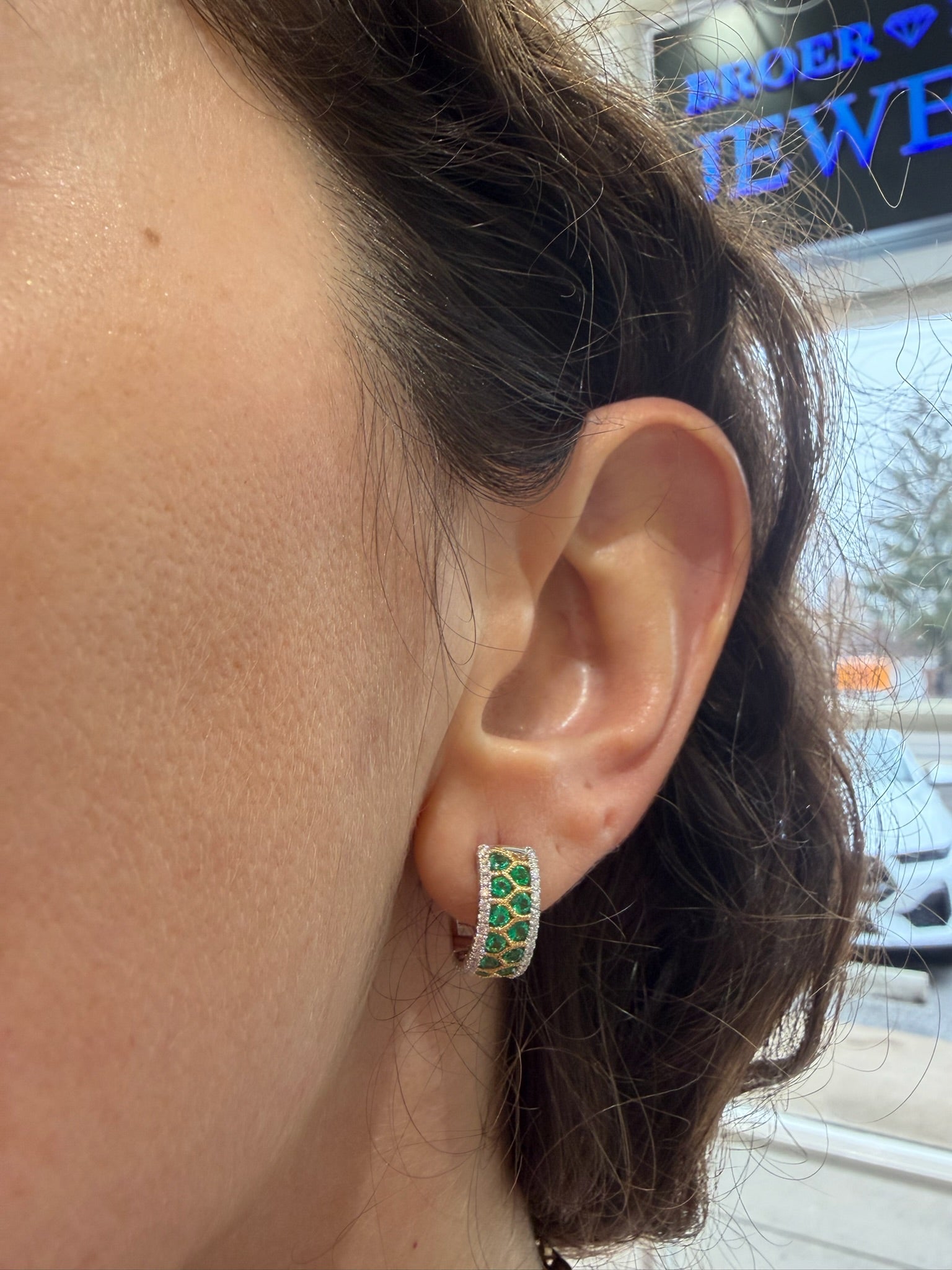 The Emerald Tapestry Diamond Earrings