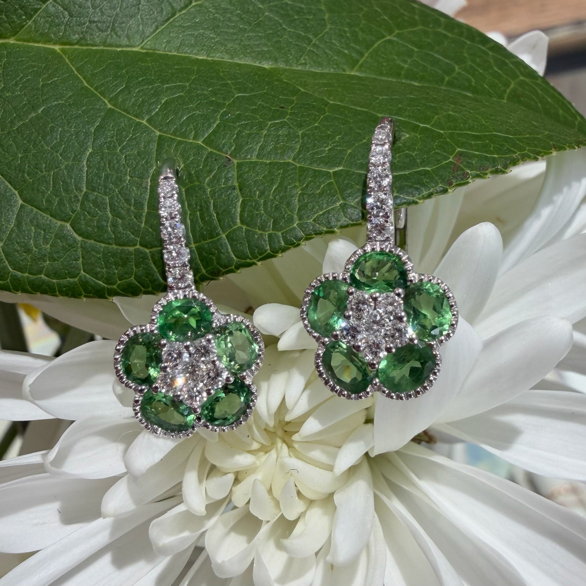 Green Meadow Tsavorite & Diamond Earrings