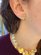 Load image into Gallery viewer, Diamond Flower Power Inspired Earrings in White and Yellow Gold