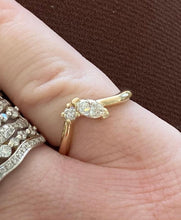 Load image into Gallery viewer, Two Stone Diamond Chevron Ring - One of a Kind!