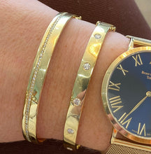 Load image into Gallery viewer, Single Row Off-Center Diamond Bangle