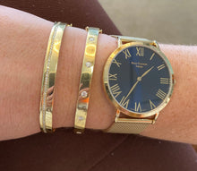 Load image into Gallery viewer, Iconic Five Stone Diamond and Yellow Gold Bangle