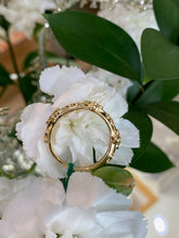 Load image into Gallery viewer, Yellow Gold Flower Bezel Set Diamond Band