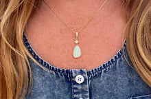 Load image into Gallery viewer, Opal and Diamond Drop Pendant Necklace