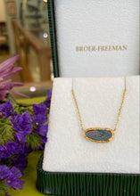 Load image into Gallery viewer, Asymmetrical Etched Gold Opal Necklace