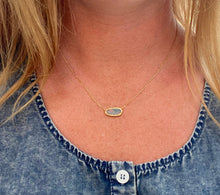 Load image into Gallery viewer, Asymmetrical Etched Gold Opal Necklace