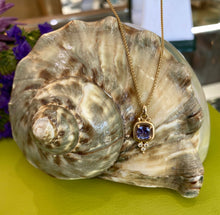 Load image into Gallery viewer, Tanzanite and Diamond Point Pendant Necklace