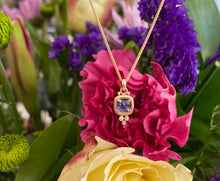 Load image into Gallery viewer, Tanzanite and Diamond Point Pendant Necklace
