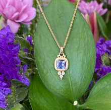 Load image into Gallery viewer, Tanzanite and Diamond Point Pendant Necklace