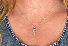 Load image into Gallery viewer, Tanzanite and Diamond Point Pendant Necklace