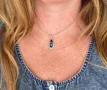 Load image into Gallery viewer, Blue Topaz and Diamond Tear Drop Pendant Necklace