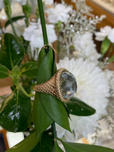 Load image into Gallery viewer, Yellow Gold Green Amethyst Disco Ball Ring