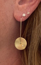 Load image into Gallery viewer, Satin Disc Diamond Inset Threader Earrings