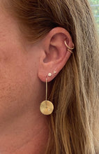 Load image into Gallery viewer, Satin Disc Diamond Inset Threader Earrings