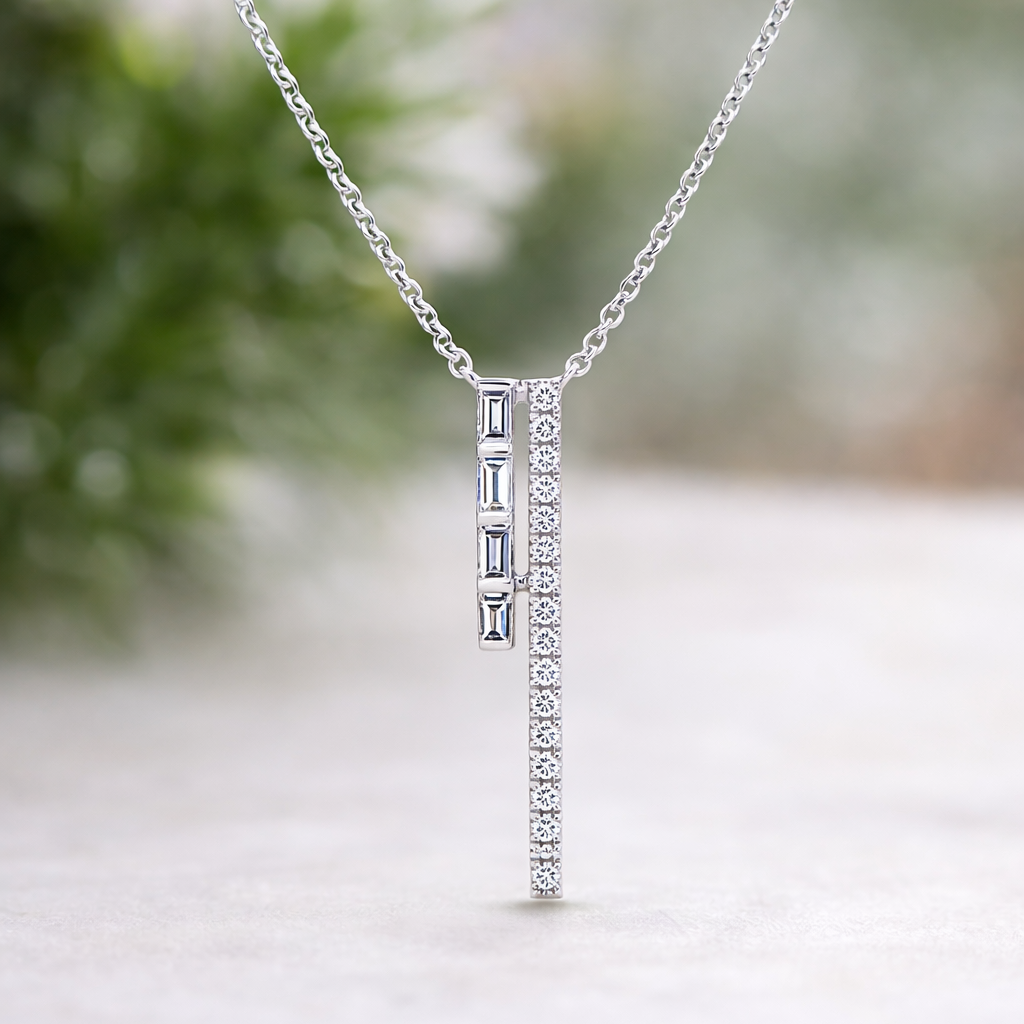 Aligned in Light Diamond Necklace