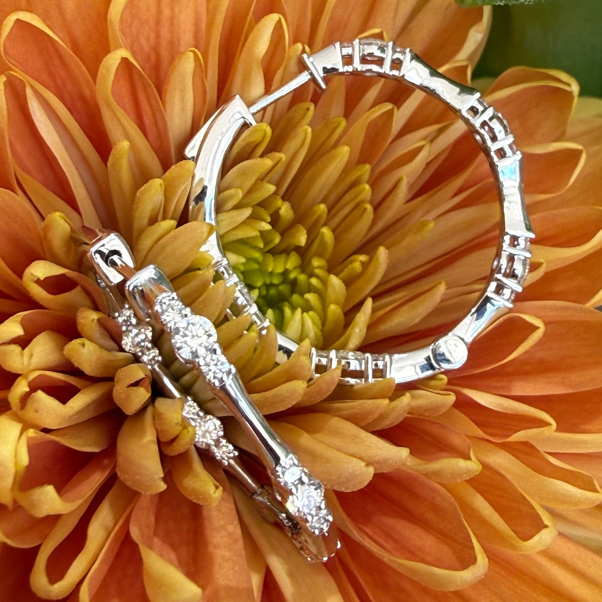 Scattered Sparkle Diamond Hoops