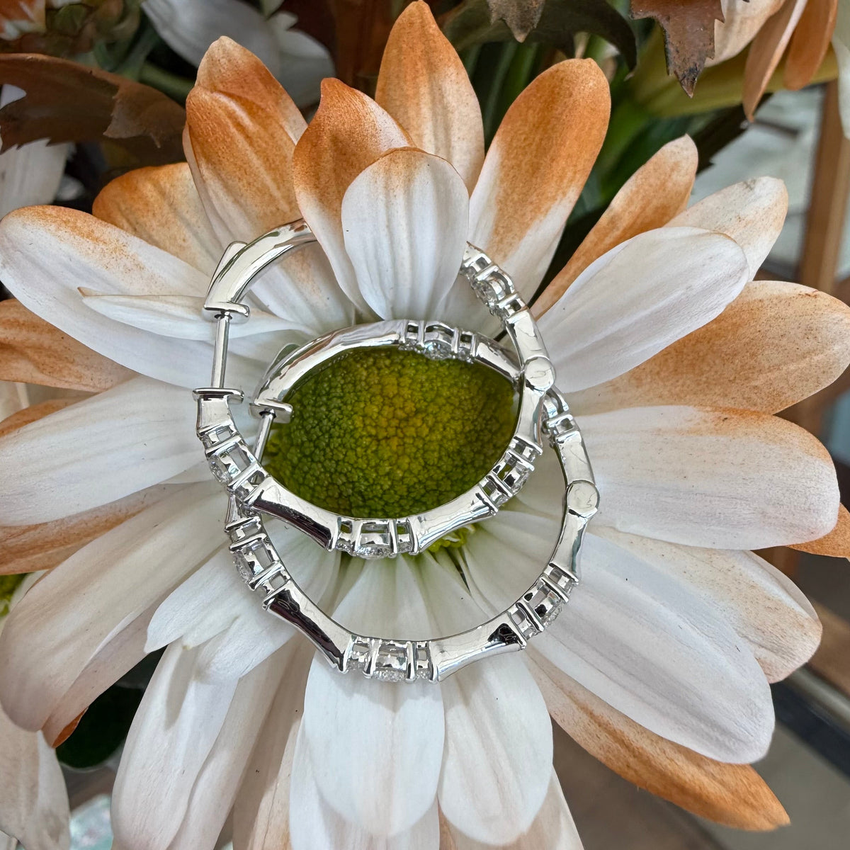 Scattered Sparkle Diamond Hoops
