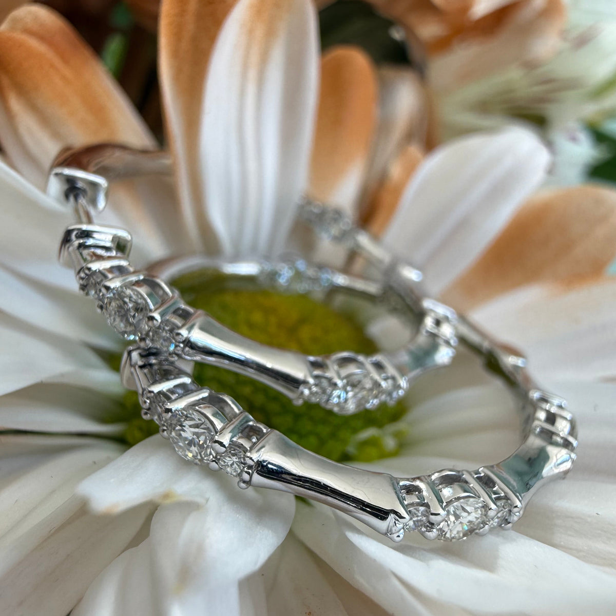 Scattered Sparkle Diamond Hoops