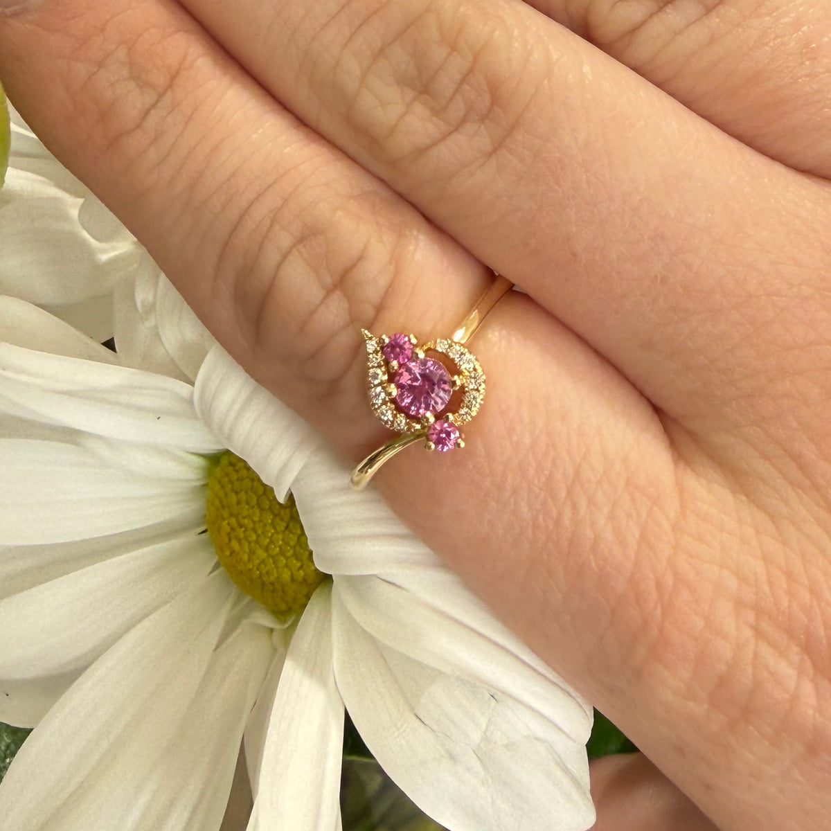 Blushing Petal Diamond Ring