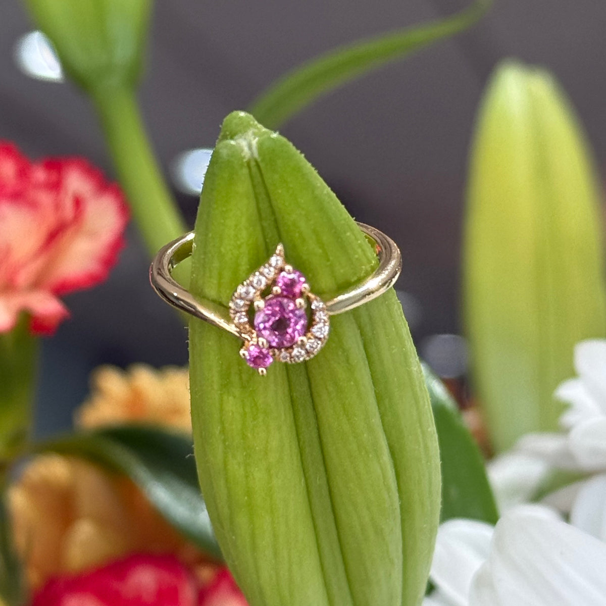 Blushing Petal Diamond Ring
