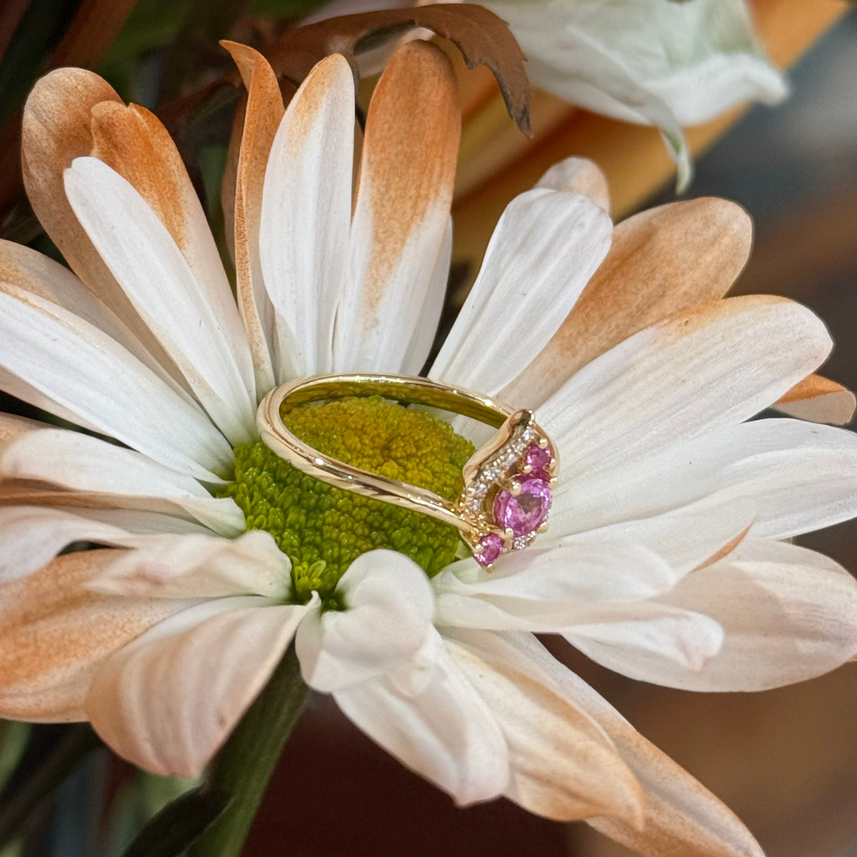 Blushing Petal Diamond Ring
