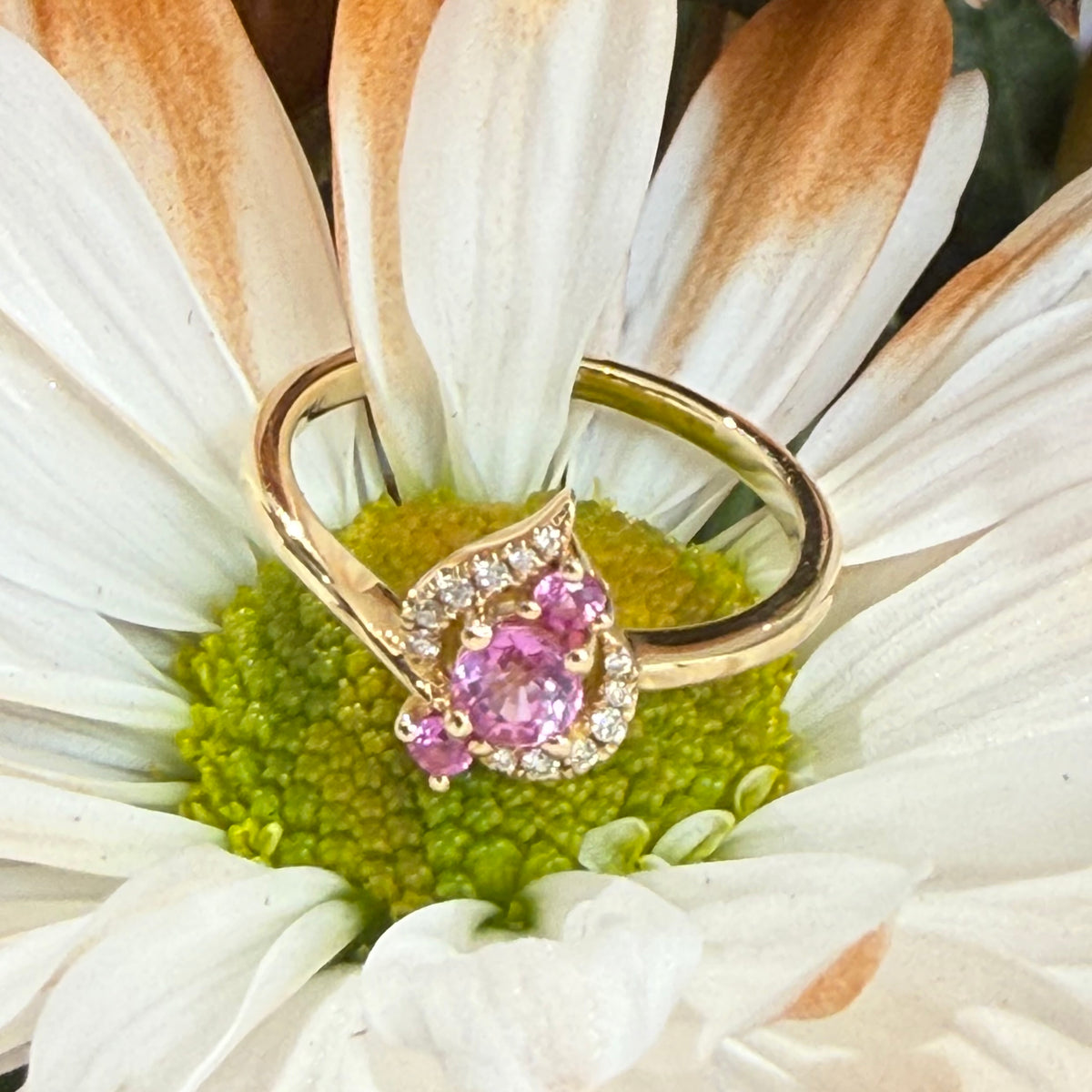 Blushing Petal Diamond Ring