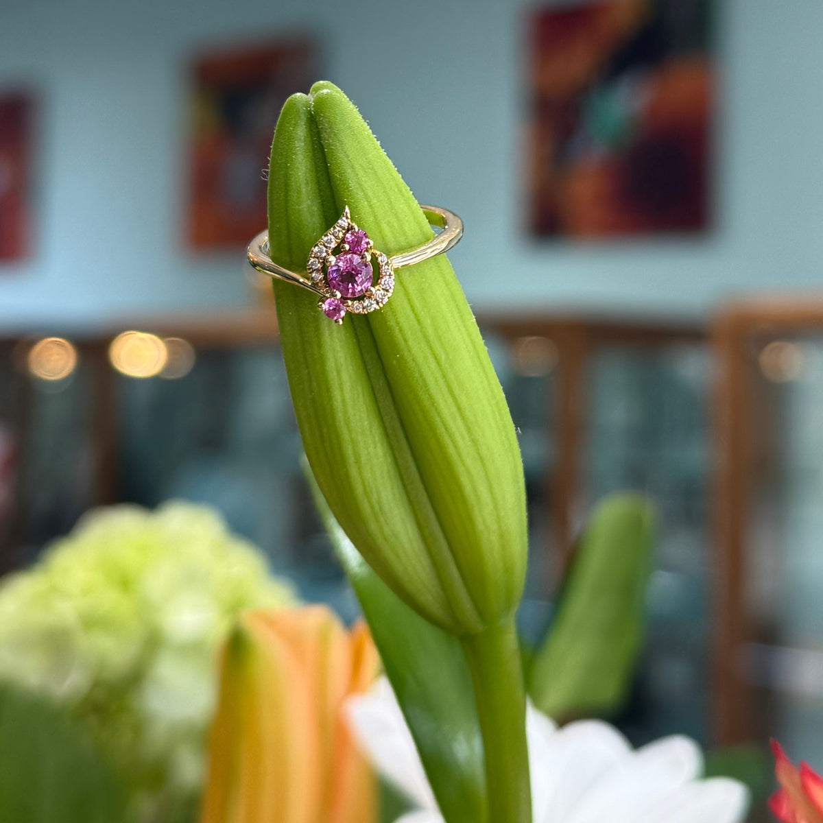 Blushing Petal Diamond Ring