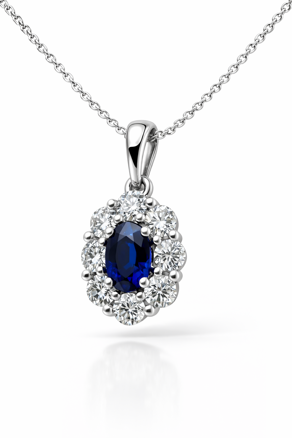 The Midnight Bloom Sapphire and Diamond Necklace