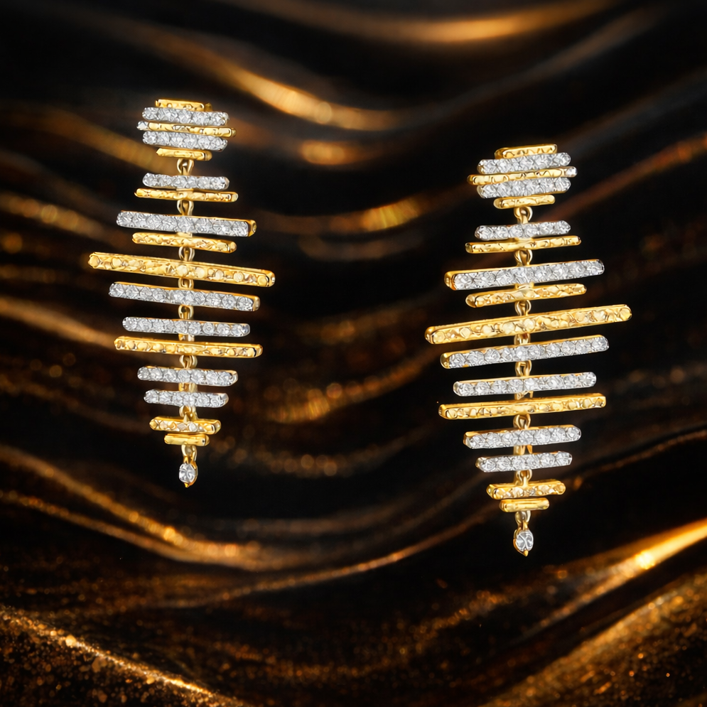 Gilded Rhythm Diamond Earrings