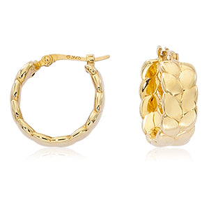 Golden Leaf Hoop Earrings
