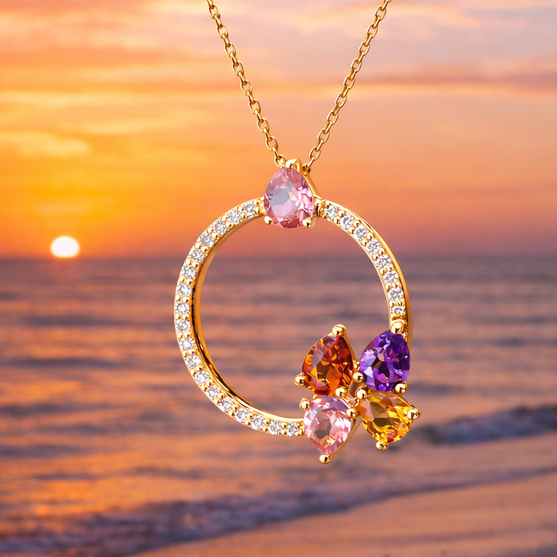 The Sunset Circle Necklace