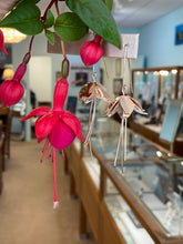 Load image into Gallery viewer, Sterling Silver Fuchsia Flower Drop Earrings