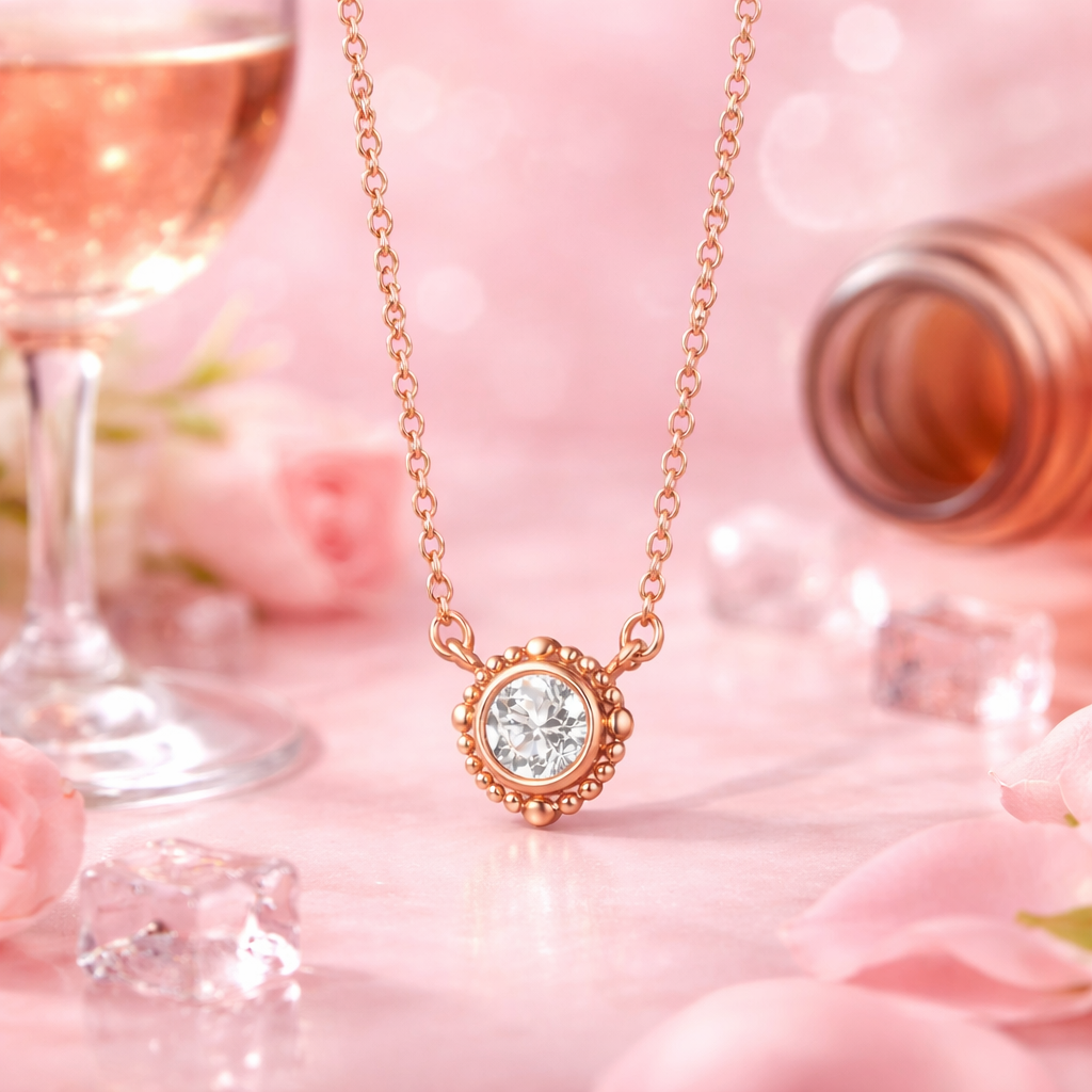 Rosé All Day Beaded Diamond Necklace