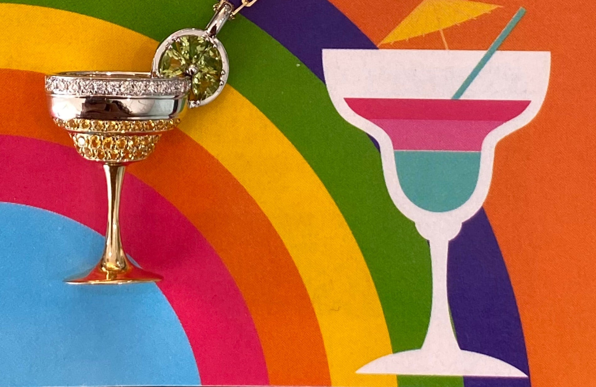 Salty & Sparkly Margarita Necklace - One of a Kind