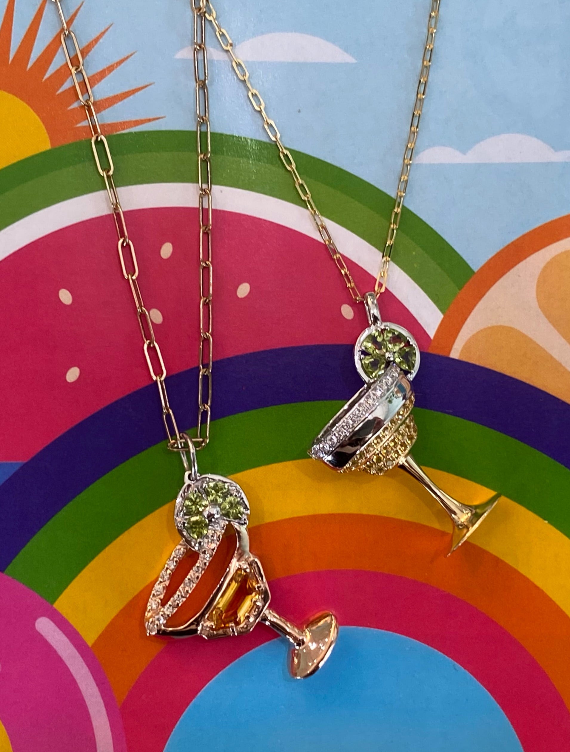 Salty & Sparkly Margarita Necklace - One of a Kind