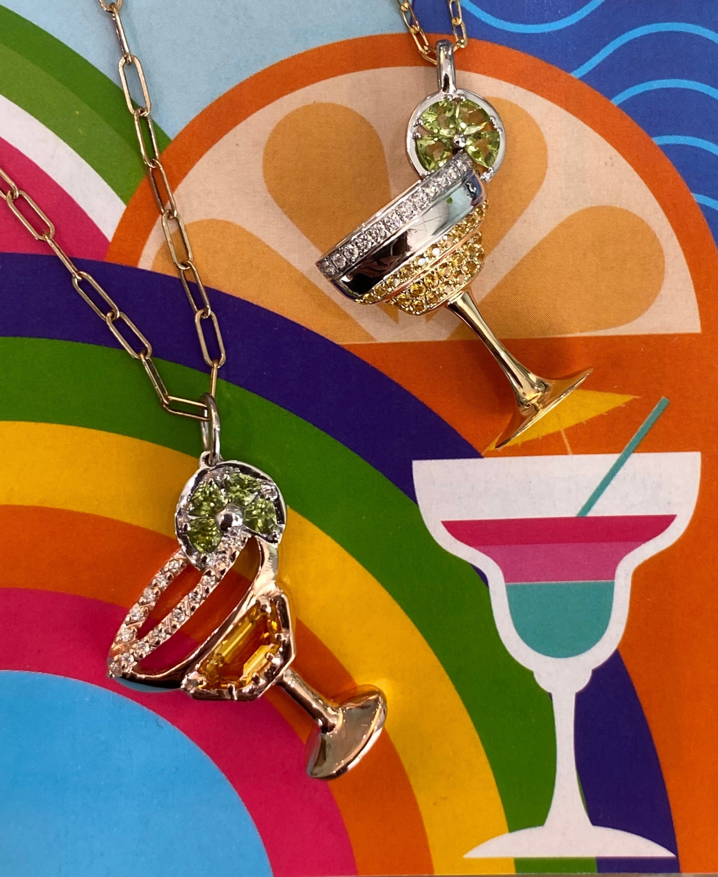 Salty & Sparkly Margarita Necklace - One of a Kind