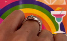 Load image into Gallery viewer, Diamond and Sapphire Marquise Vintage Inspired White Gold Ring