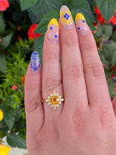 Load image into Gallery viewer, Citrine and Diamond Yellow Gold Vintage Inspired Ring