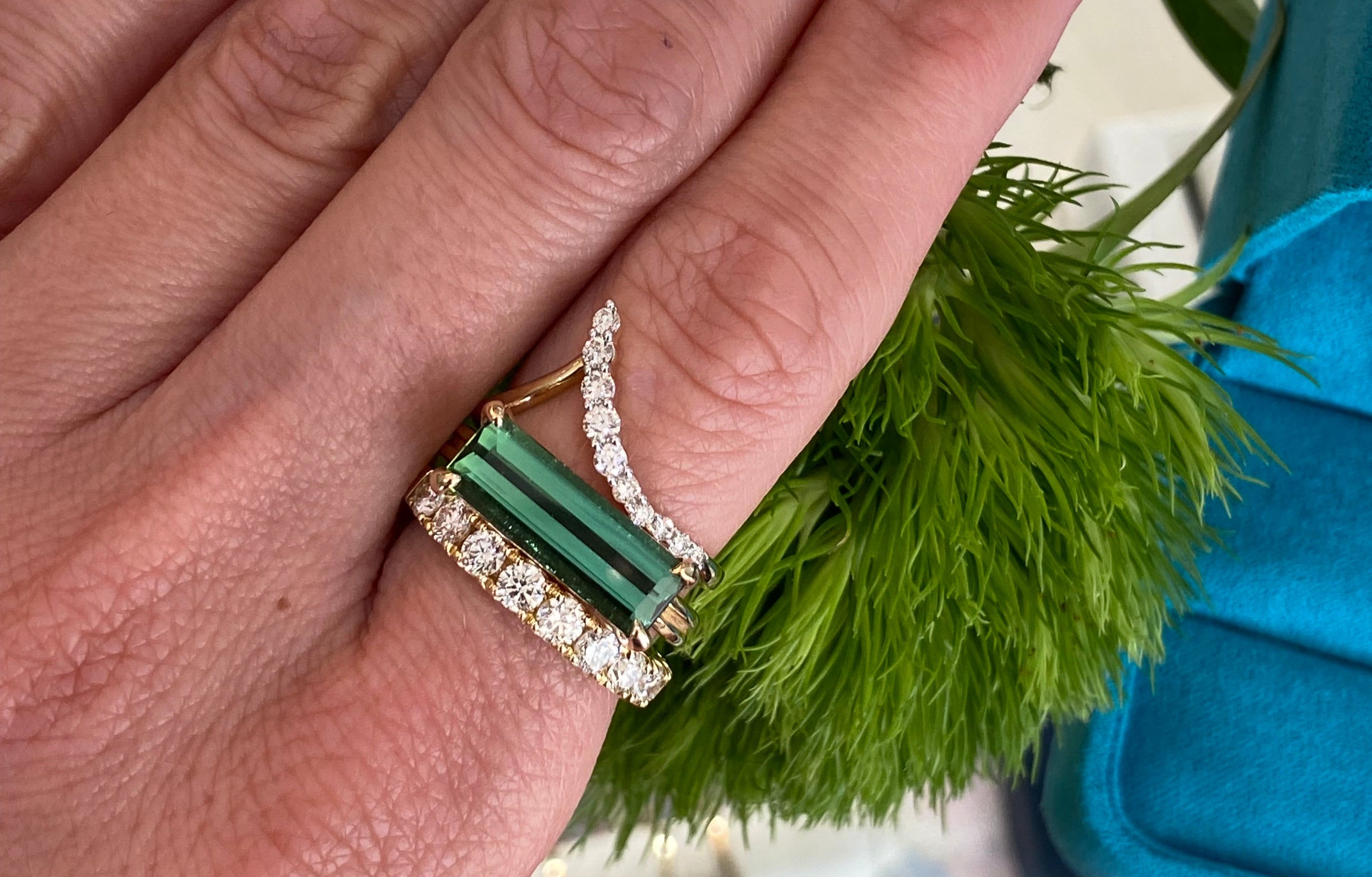 Green Tourmaline Statement Ring