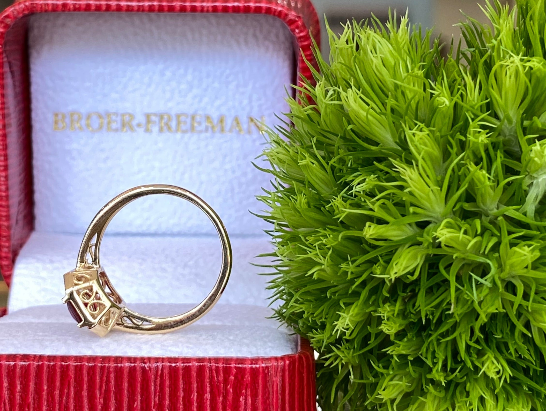 Ruby and Diamond Octagon Yellow Gold Ring