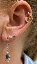 Load image into Gallery viewer, Blue Topaz Inset Diamond Drop Earrings